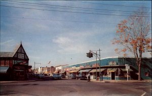 Westwood New Jersey NJ Five Corners Classic 1950s Cars Vintage Postcard