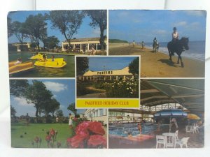 Vintage Multiview Postcard Pontins Pakefield Holiday Club Camp Horseriding Bowls