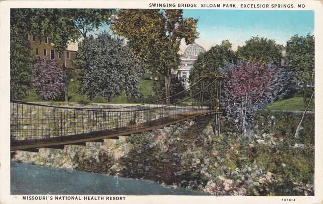 Swinging Bridge at Siloam Park - Health Resort - Excelsior Springs MO Missouri