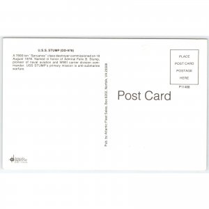 Postcard USS Stump DD-978 Spruance Class Destroyer Naval Ship