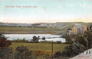 HUMBOLDT IOWA EAST RIVER SCENE~SAUL & RUSE PUBLISHED POSTCARD 1908 PSTMK