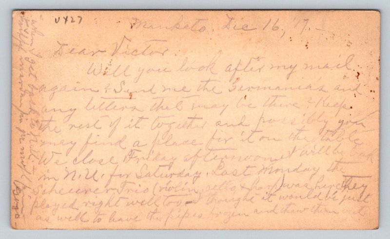 1917  New Ulm  Minnesota   Postcard