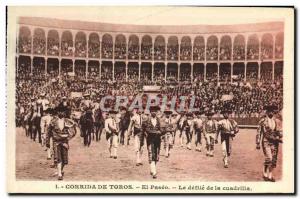 Old Postcard Sport Spain Bullfight Toro Taurus parade of Cuardilla