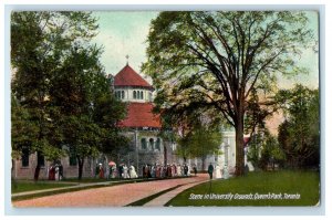 1910 Scene in University Grounds, Queens Park Toronto Canada Postcard