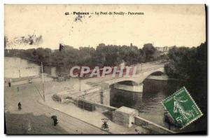 Old Postcard Panorama Puteaux Neuilly Bridge