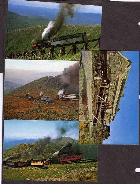 NH Lot 4 Cog Railway Railroad Train Mt Washington New Hampshire Postcards