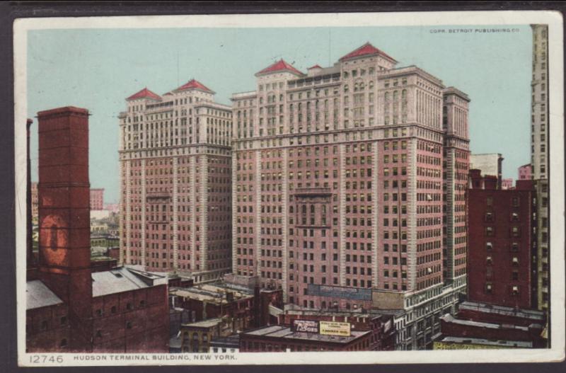 Hudson Terminal,New York,NY,Detroit Photgraphic Postcard