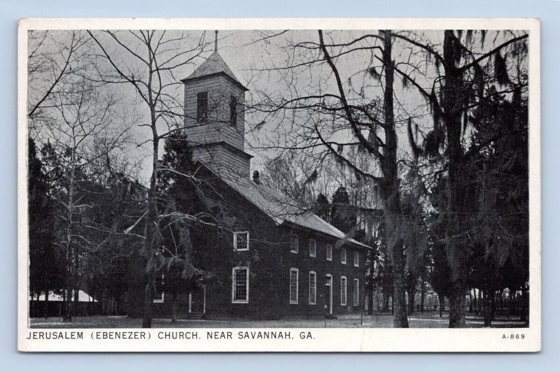 Jerusalem Ebenezer  Church Savannah Georgia GA UNP Foto Tone WB Postcard L16