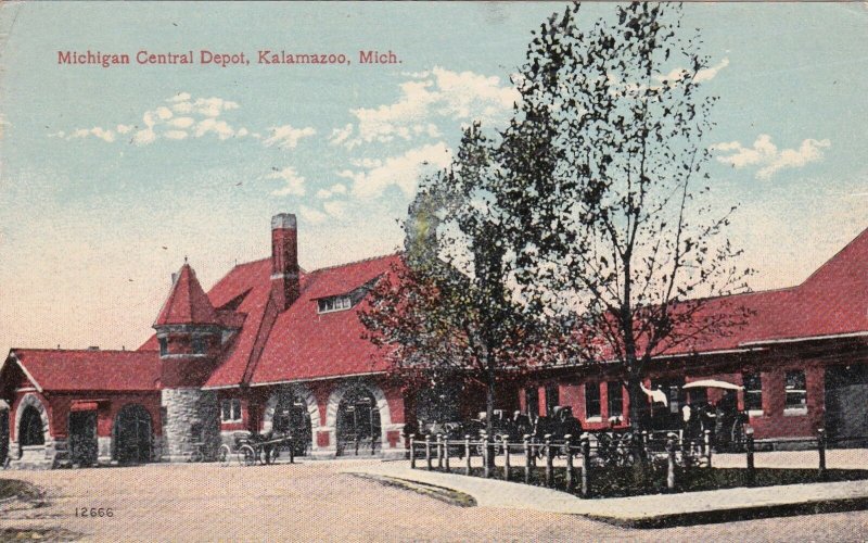 Michigan Central Railroad Depot Kalamazoo Michigan 1914 sku84