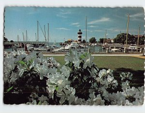 Postcard Lighthouse and marina at Harbour Town, Hilton Head Island, S. C.