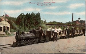 Miniature Railway, Washington Park Michigan City IN 1909 Vintage Postcard S75