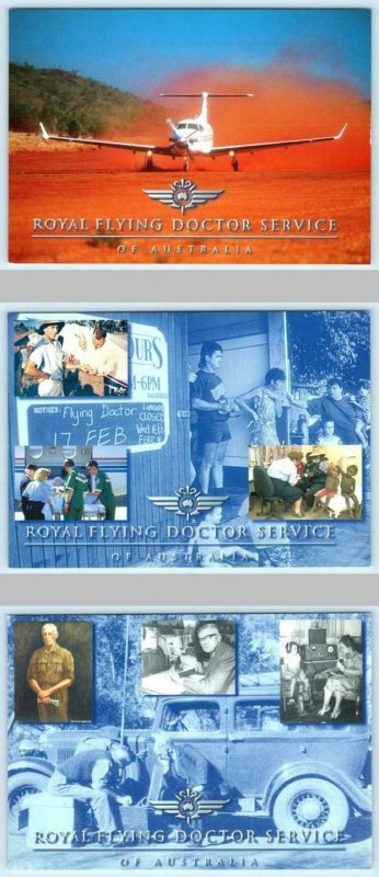 3 Postcards AUSTRALIA ~ Airplane & Clinics  ROYAL FLYING DOCTOR SERVICE 4x6