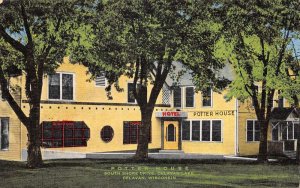 Delavan Wisconsin Potter House Hotel Color Linen Card Vintage Postcard U1601