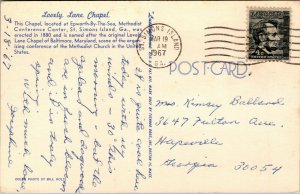 Vtg Lovely Lane Chapel Epworth-By-The-Sea Methodist St Simons Island GA Postcard