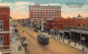 Great Falls Montana Looking E. On Central Ave., Hardware Store Vintage PC U6873