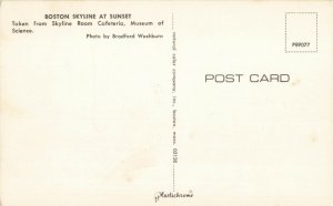 Postcard Sunset Skyline Boston Massachusetts