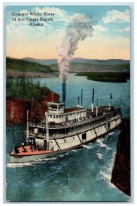 Steamer Ship S.S. White House In Five Finger Rapids Alaska AK Vintage Postcard