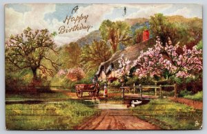 TUCK $7114~Ford @ Moyles Court Ringwood Hampshire England~AW Bridgeman~Oilette