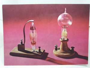 Swan Vacuum Lamp 1878 Edison Vacuum Lamp 1879 Vintage Early Lighting Postcard