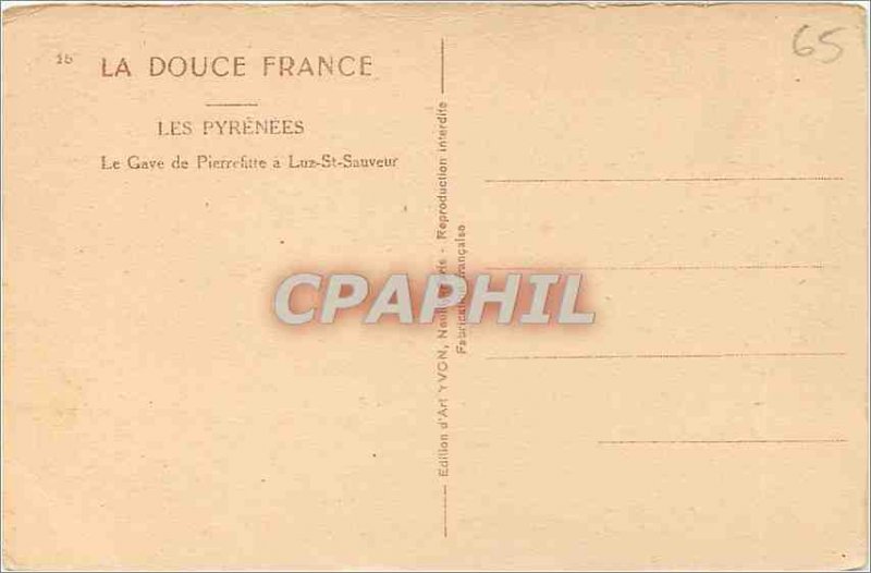 Postcard Old Sweet France pyrenees the Gave de pierrefitte a luz st savior