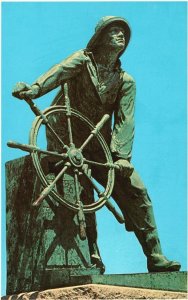 Vintage Postcard Fishermen Memorial Stacy Boulevard Gloucester Massachusetts MA