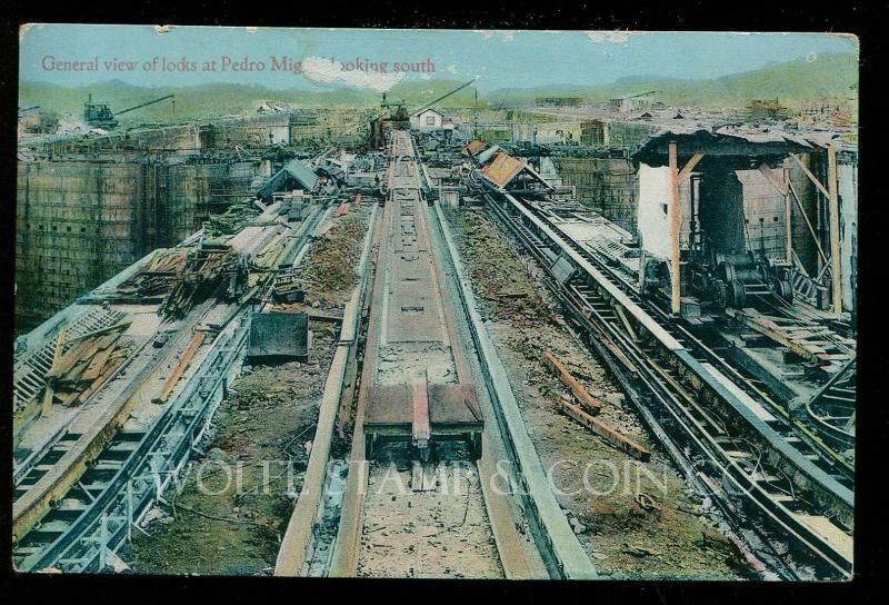 Early Postcard Construction of Locks at Pedro Miguel Panama Canal Zone B4052