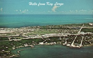 Vintage Postcard Key Largo Driving And Fishing Shopping Plaza Northern Florida