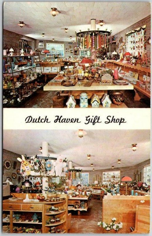 Soudersburg, PA Postcard DUTCH HAVEN AMISH STUFF Gift Shop Interior c1960s