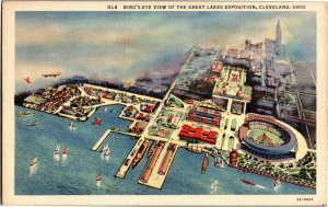 Aerial View Great Lakes Exposition Cleveland OH c1930s Vintage Postcard C11