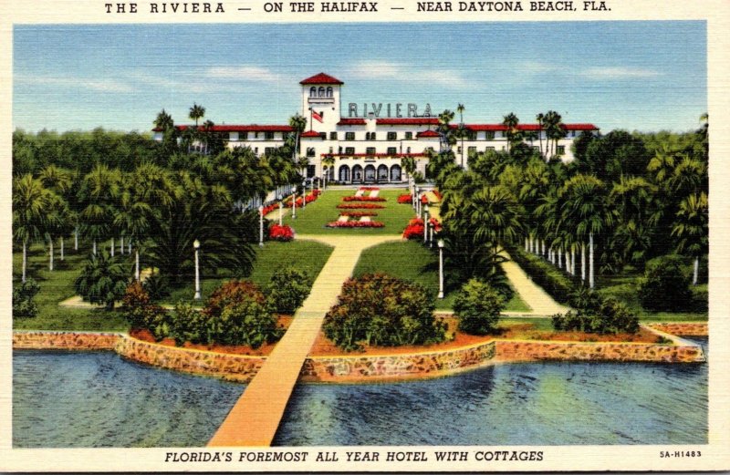 Florida Daytona Beach The Riviera On The Halifax 1941 Curteich