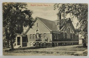 Tama Iowa Baptist Church 1914 to New London CT Postcard T10