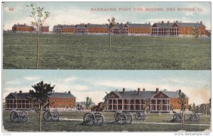 2-Views, Barracks Fort DES MOINES, Iowa, Cannons, 00-10s