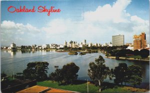 Oakland Skyline California Chrome Postcard C150