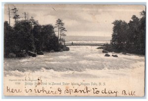 1906 Bridge First Second Sister Island Waves Niagara Falls New York NY Postcard