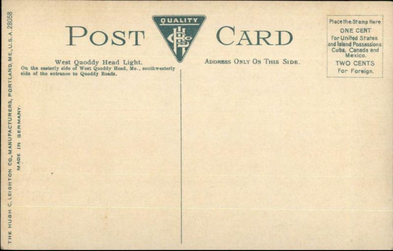 West Quoddy Head Lighthouse ME c1910 Postcard #4