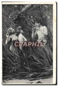 Postcard Old erotic Nude Woman