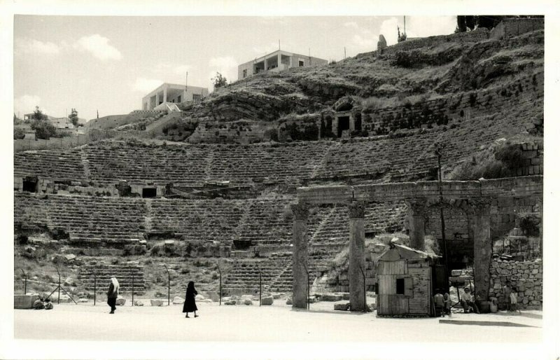 jordan, AMMAN عَمَّان, Roman Theatre (1950s) RPPC Postcard