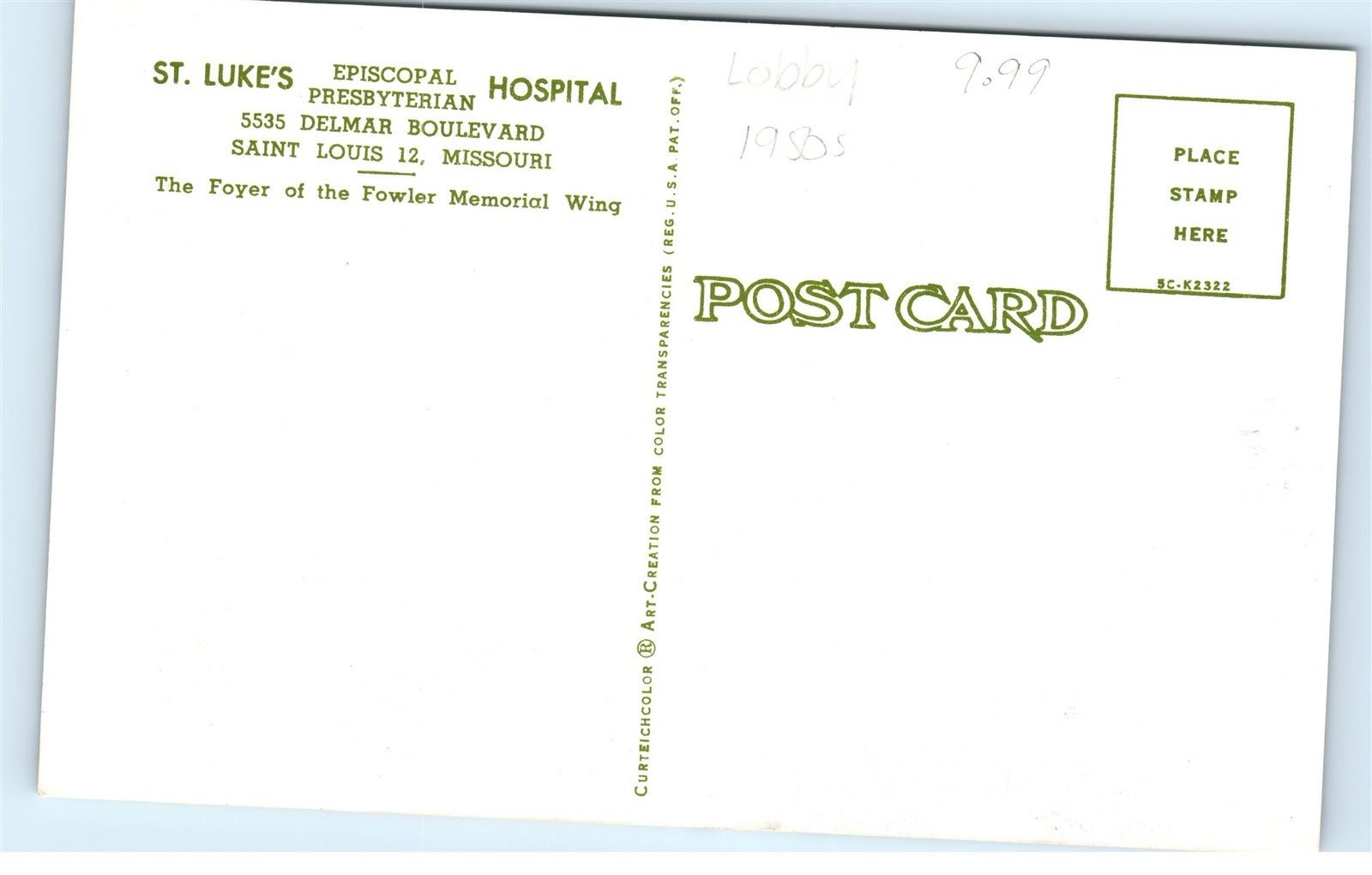 postcard..BETHESDA HOME, BETHESDA HOSPITAL, ST. LOUIS, MO