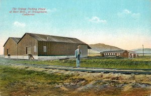 Postcard Orange Packing House Of Burr Brothers Orangehurst CA Citrus Fruit