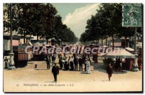 Postcard Old Toulouse Les Allees Lafayette