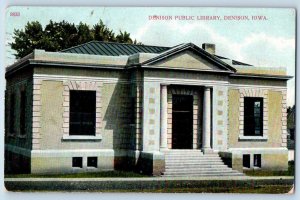 Denison Iowa IA Postcard Denison Public Library Building Exterior 1907 Antique