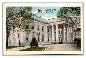 Vintage 1920's Postcard American Flag The White House Washington DC