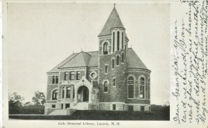 Gale Memorial Library Laconia, New Hampshire Postcard 1905 Detroit Publishing C