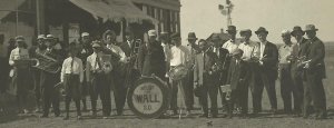 Wall SOUTH DAKOTA RPPC 1914 BAND Parade MAIN STREET Memorial Day nr Rapid City 