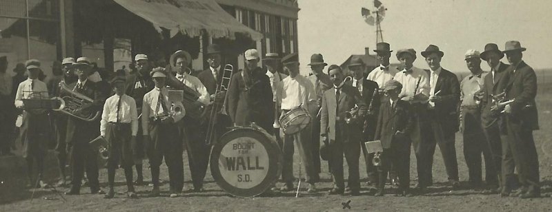 Wall SOUTH DAKOTA RPPC 1914 BAND Parade MAIN STREET Memorial Day nr Rapid City 