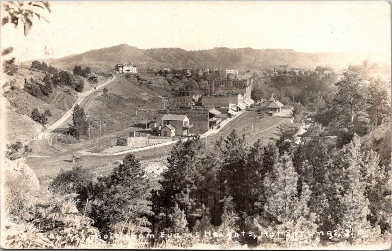 RPPC View from Evans Heights, Hot Springs SD c1909 Vintage Postcard X48