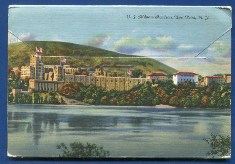 Hudson River New York ny Promenade Park Peekskill Academy postcard folder. 