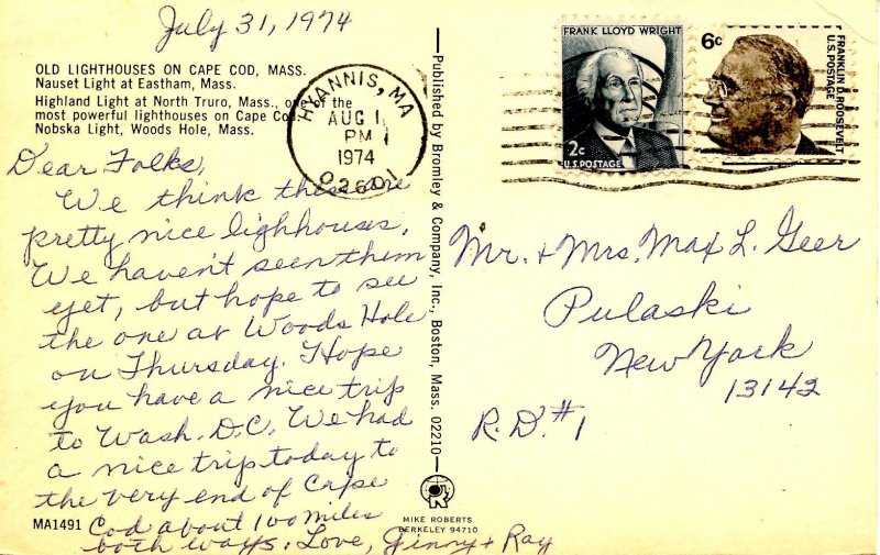 MA - Cape Cod Lighthouses: Nauset, North Truro, Woods Hole