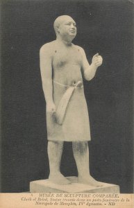 Fine art postcard sculpture Cheik el Beled Necropole de Memphis IV dynasty