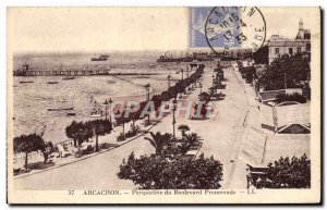 Old Postcard Arcachon Prospect Boulevard Walk